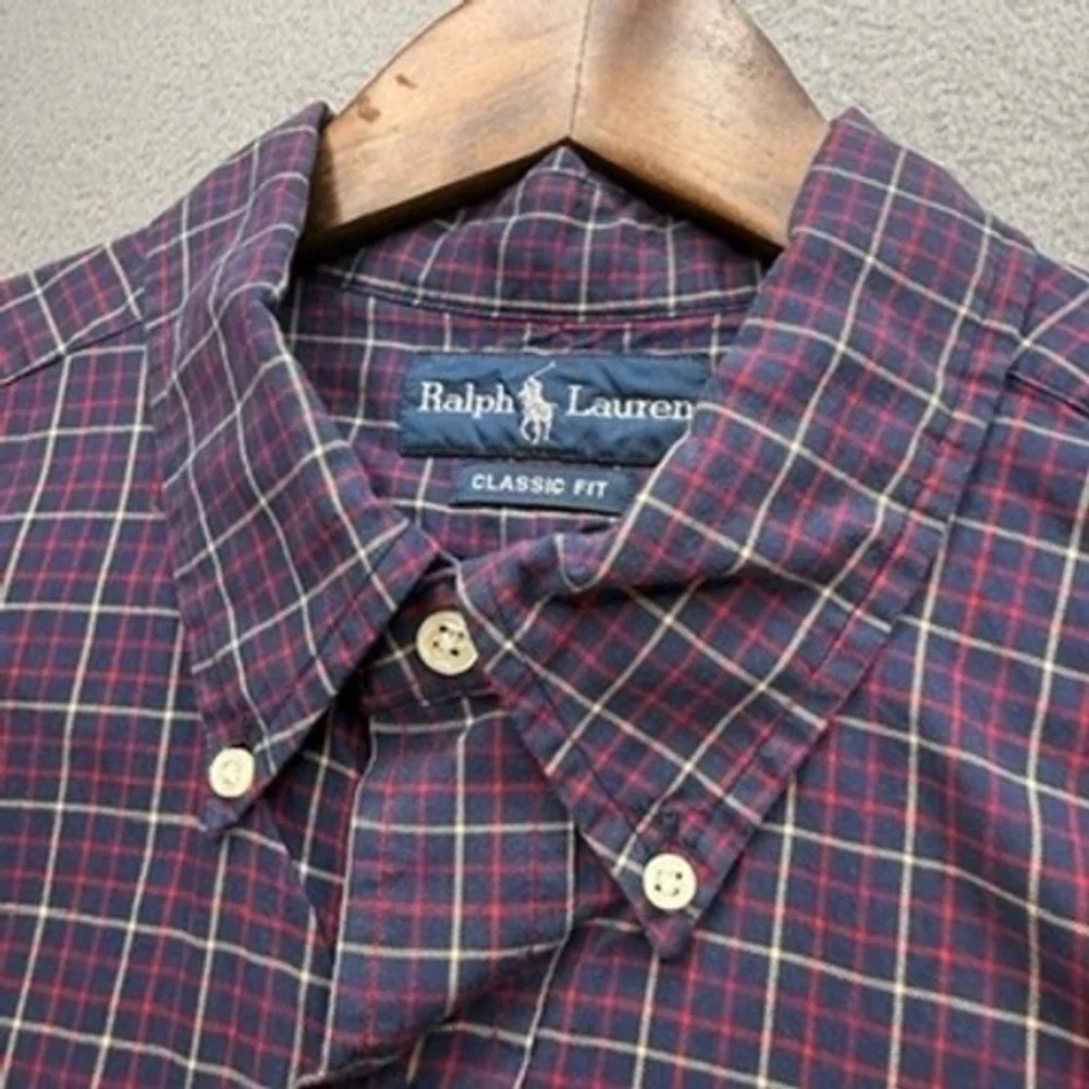 Polo‎ Ralph Lauren Button Down Shirt Plaid Classic Fit XL Long Sleeve Pony Logo